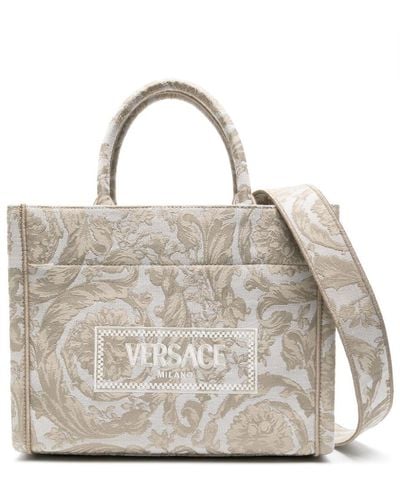 Versace Small Barocco Athena Tote Bag - White