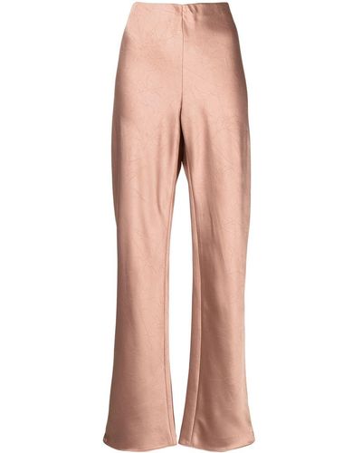 Vince Bias-cut Straight Trousers - Pink