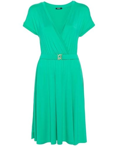 Liu Jo Wrap Jersey Midi Dress - Green