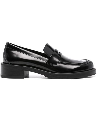 Stuart Weitzman Palmer Leather Loafers - Black