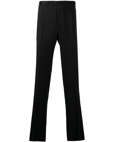 Canali Tailored Cut Wool Pants - Black