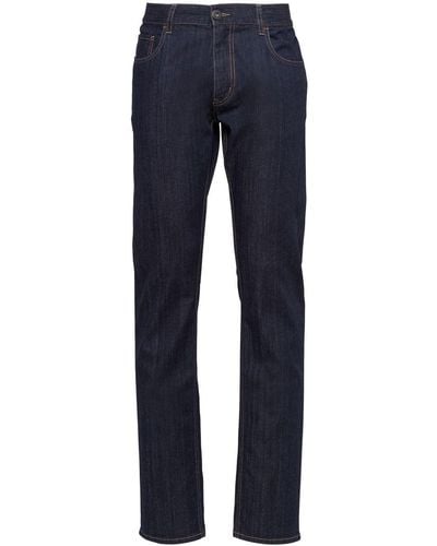 Prada Straight-Leg-Jeans mit Kontrastnähten - Blau