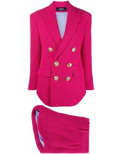 DSquared² Double-breasted Shorts Suit - Pink
