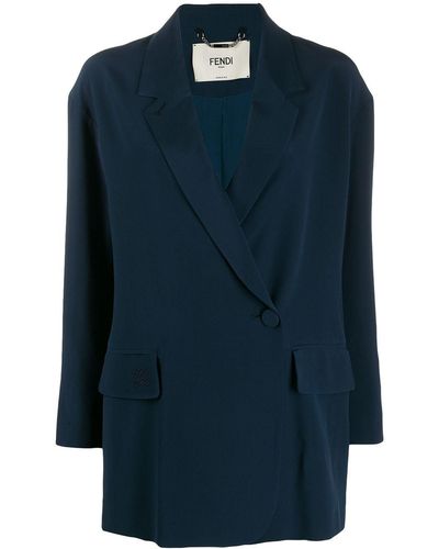 Fendi Blazer con cierre con botones descentrados - Azul