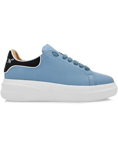 Philipp Plein Leather Low-top Trainers - Blue