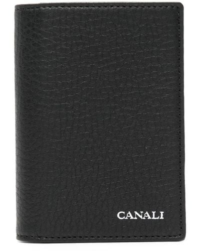 Canali Bi-fold Leather Wallet - Zwart