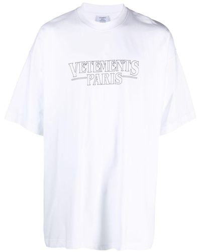 Vetements T-shirt Met Logoprint - Wit