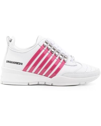 DSquared² Stripe-detailing Leather Sneakers - Pink