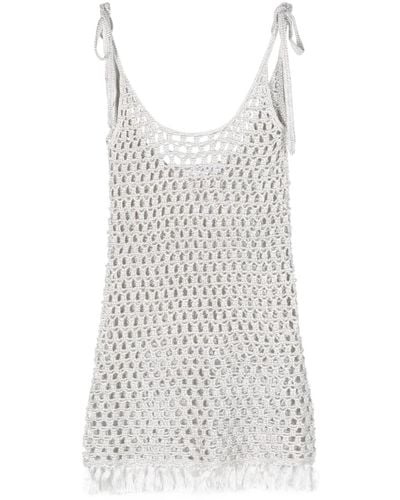 Marysia Swim Lurex Open-knit Minidress - White