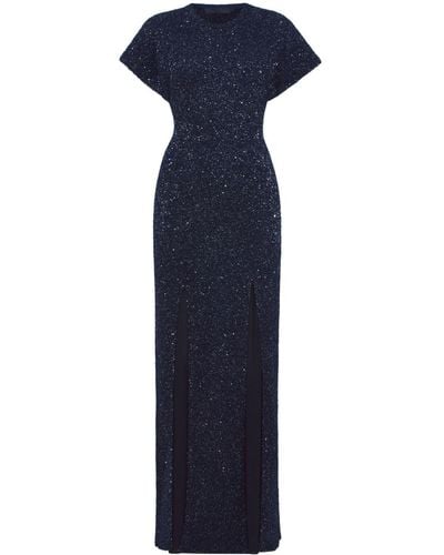 Proenza Schouler Textured Sequin Maxi Dress - Blue
