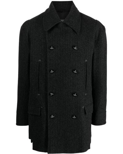 Vivienne Westwood Orb-button Double-breasted Peacoat - Black