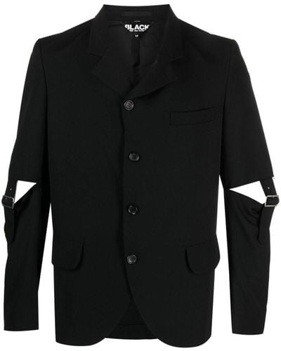 COMME DES GARÇON BLACK Blazer en laine à simple boutonnage - Noir
