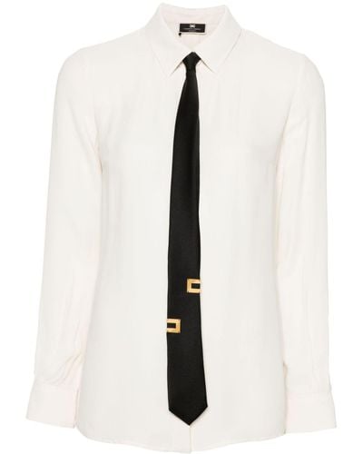 Elisabetta Franchi Necktie-embellished Shirt - White