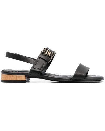 Tommy Hilfiger Logo-buckle Leather Sandals - White