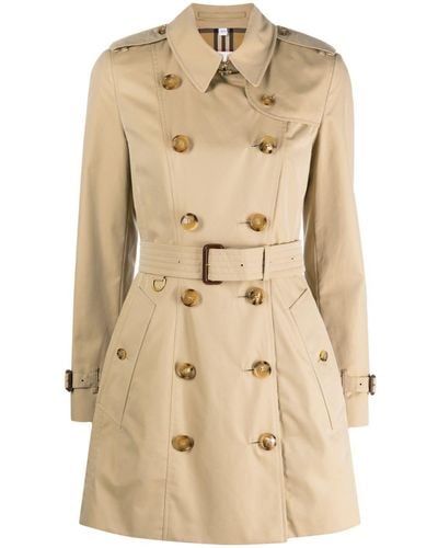 Burberry Trenchcoat Met Dubbele Rij Knopen - Naturel