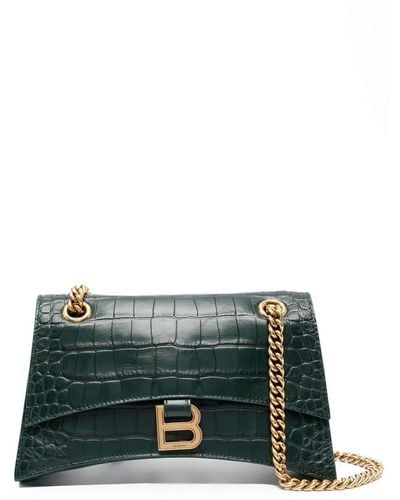 Balenciaga Small Crush Chain-strap Shoulder Bag - Green