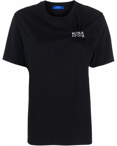 Nina Ricci T-Shirt mit Logo - Schwarz