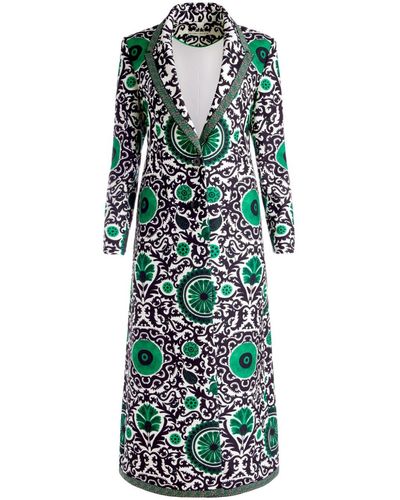 Alice + Olivia Bret Graphic-print Coat - Green