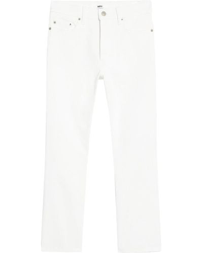 Ami Paris Jeans crop a vita alta - Bianco