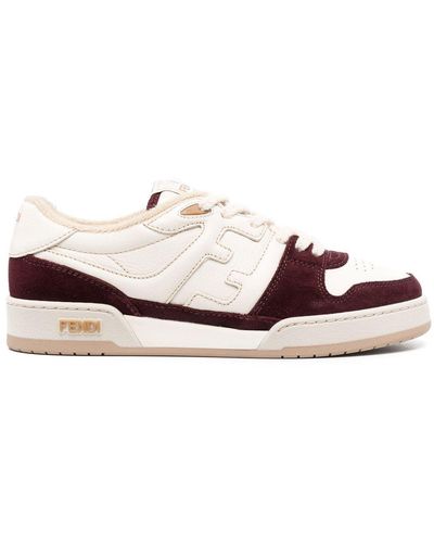 Fendi Match Leather Low-top Sneakers - Pink