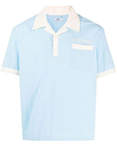 Bode Embroidered Short-sleeved Shirt - Blue