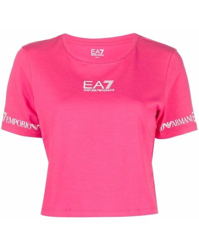 EA7 ロゴプリント Tシャツ - ピンク