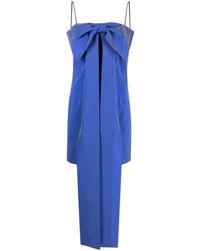 BERNADETTE Robe longue Estelle à détail de nœud - Bleu