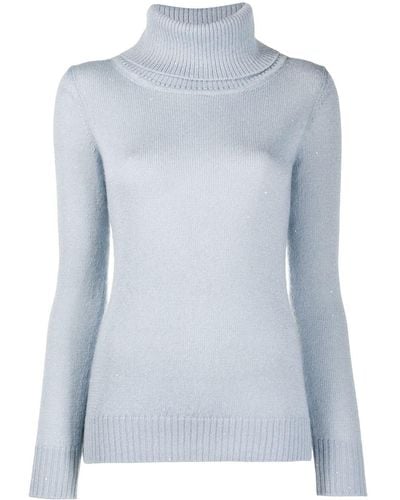Gentry Portofino Roll Neck Knit Sweater - Blue