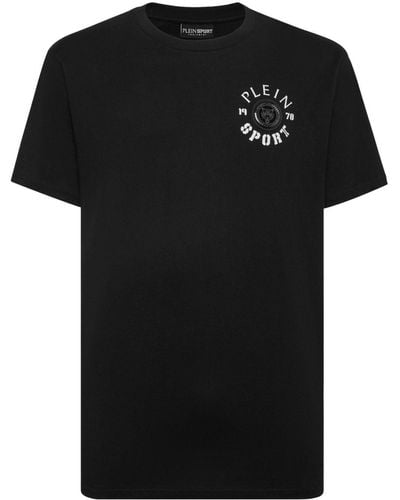 Philipp Plein Katoenen T-shirt Met Logopatch - Zwart