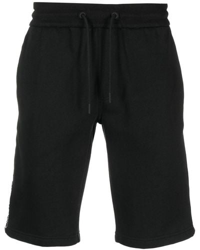 Calvin Klein Logo-stripe Drawstring Track Shorts - Black