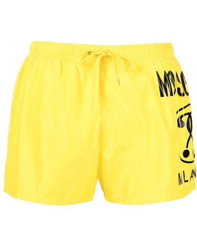 Moschino Badeshorts mit Logo-Print - Gelb