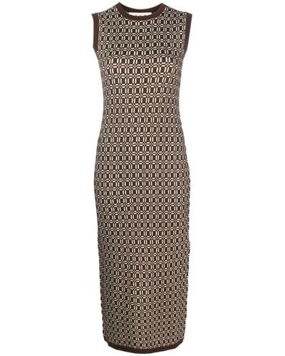 Marni Knitted Sleeveless Midi Dress - Brown