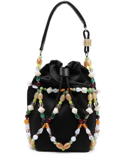 Ganni Beads Bucket Bag - Black