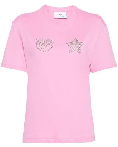 Chiara Ferragni Stud-embellished T-shirt - Pink