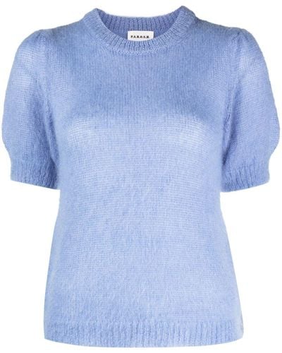 P.A.R.O.S.H. Short-sleeve Knitted Top - Blue