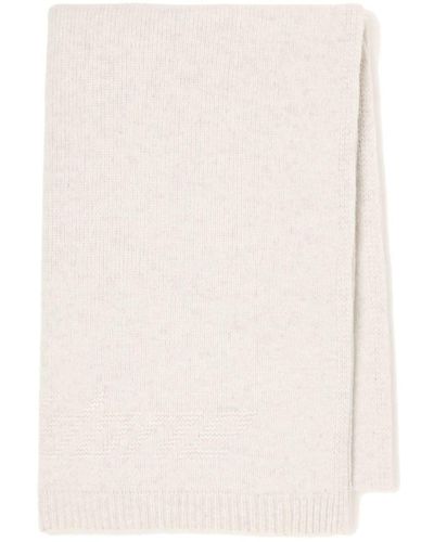 we11done Ribbed Knitted Scarf - White