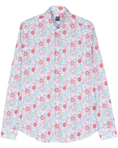 Fedeli Overhemd Met Bloemenprint - Wit