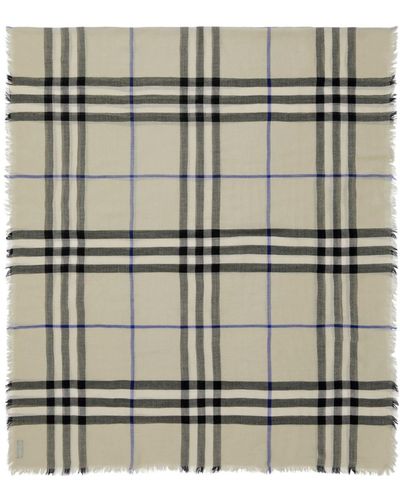 Burberry Vintage Check Wool Scarf - Natural