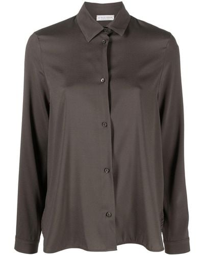 Le Tricot Perugia Classic Button-up Shirt - Black