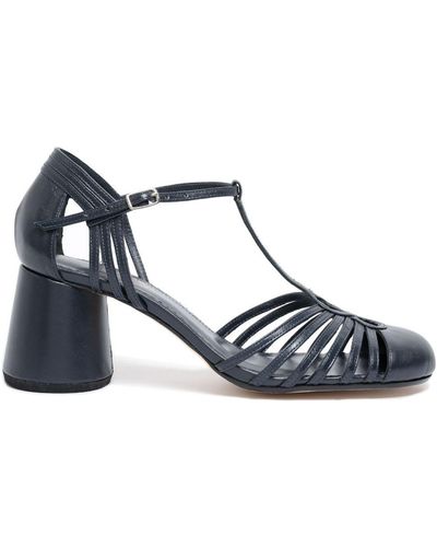 Sarah Chofakian Chamonix 50mm Leather Court Shoes - Blue