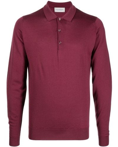 John Smedley Belper Pullover Polo Shirt - Red
