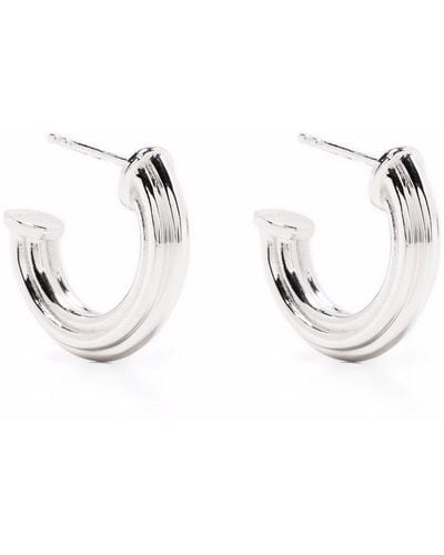 Missoma Medium Ridge Hoop Earrings - Metallic