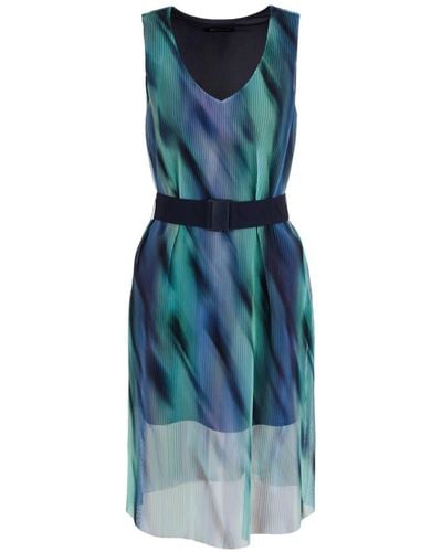 Armani Exchange Graphic-print Belted Minidress - Blue