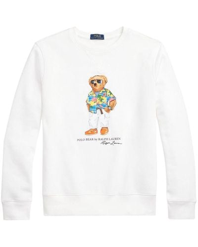 Polo Ralph Lauren Teddy Bear Print Sweatshirt - White