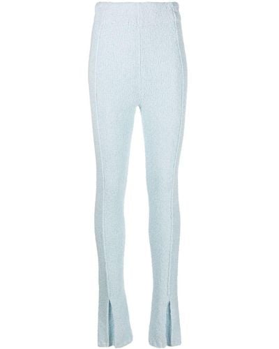ROTATE BIRGER CHRISTENSEN Flared-cuff Knitted Trousers - Blue