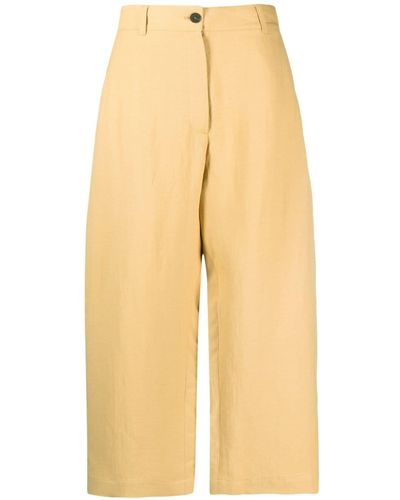 Studio Nicholson Pantalones anchos de talle alto - Amarillo