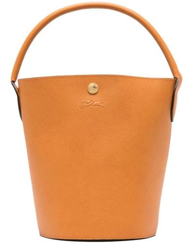 Longchamp Small Épure Leather Bucket Bag - Orange