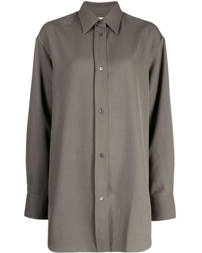 Studio Nicholson Button-down Long-sleeve Shirt - Gray