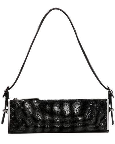 Benedetta Bruzziches Joy Rhinestone-embellished Shoulder Bag - Black