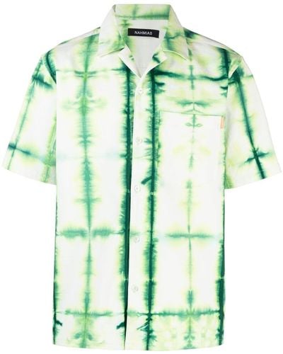 NAHMIAS Tie-dye Print Short-sleeve Shirt - Green